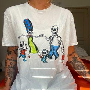 simpsons skeleton tee